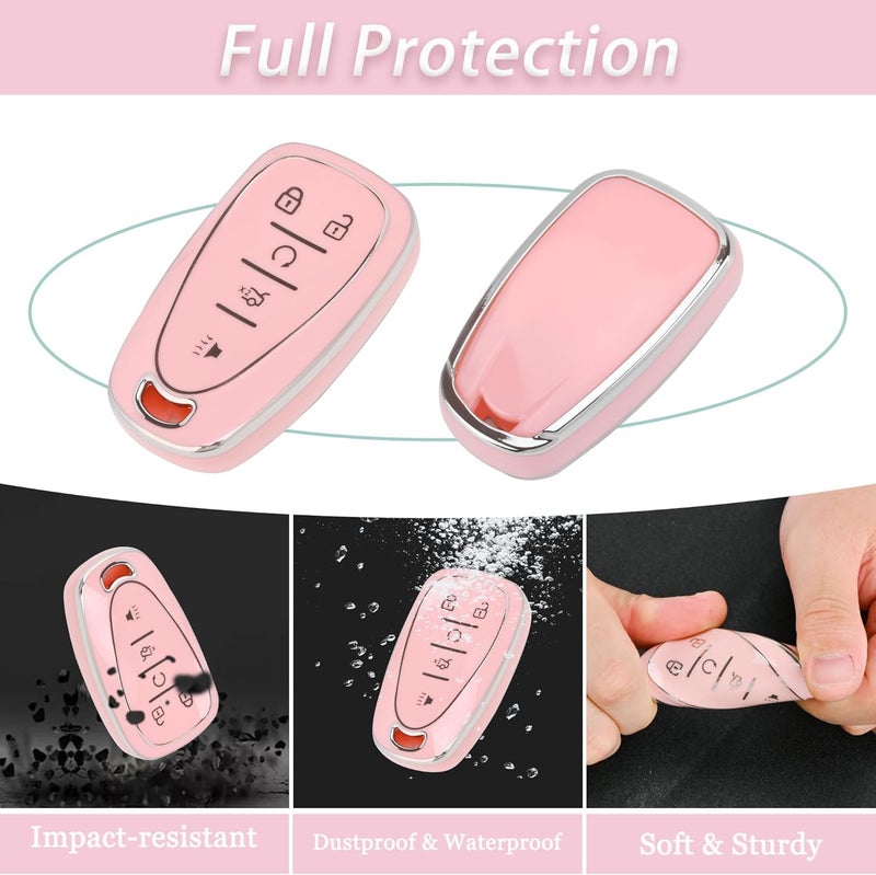 JAMCARI for Chevy Key Fob Cover - Soft TPU Key Fob Protector for Equinox Malibu Camaro Traverse 360 Degree Full Protection - Image 3